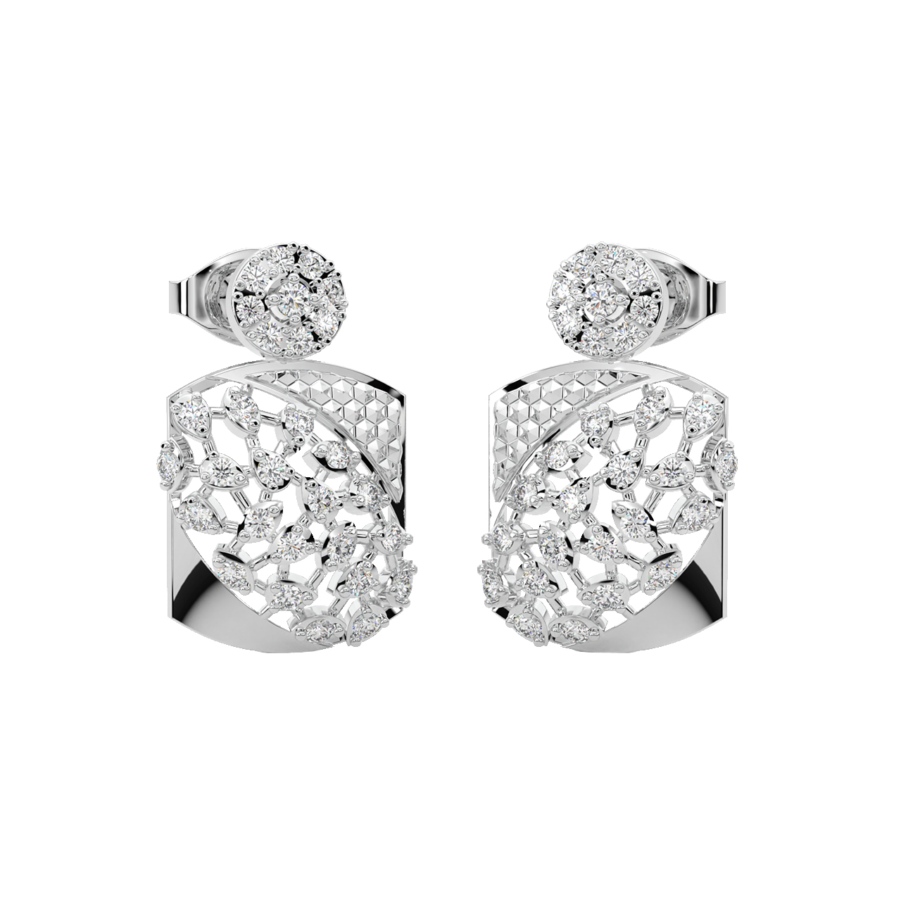 Loop Round Diamond Stud Earrings